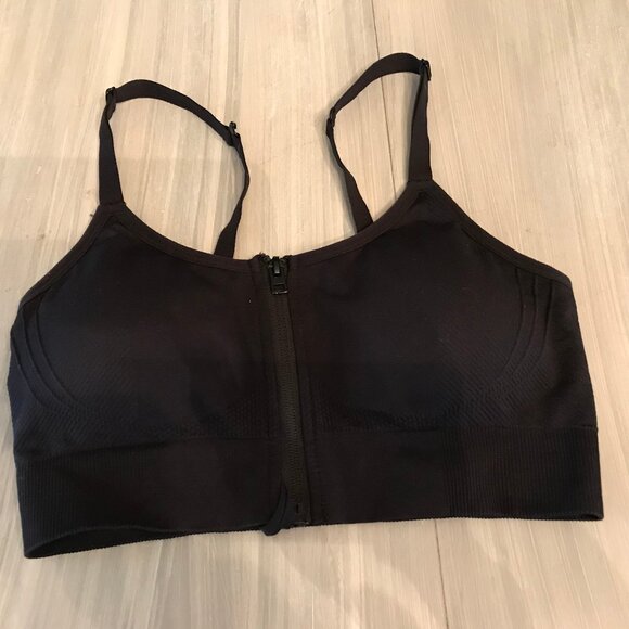 Athletic Works Dri More Ladies Black Sports Bra Size Medium - Picture 1 of 3